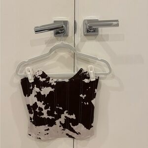 Miaou Cow Print Corset Top